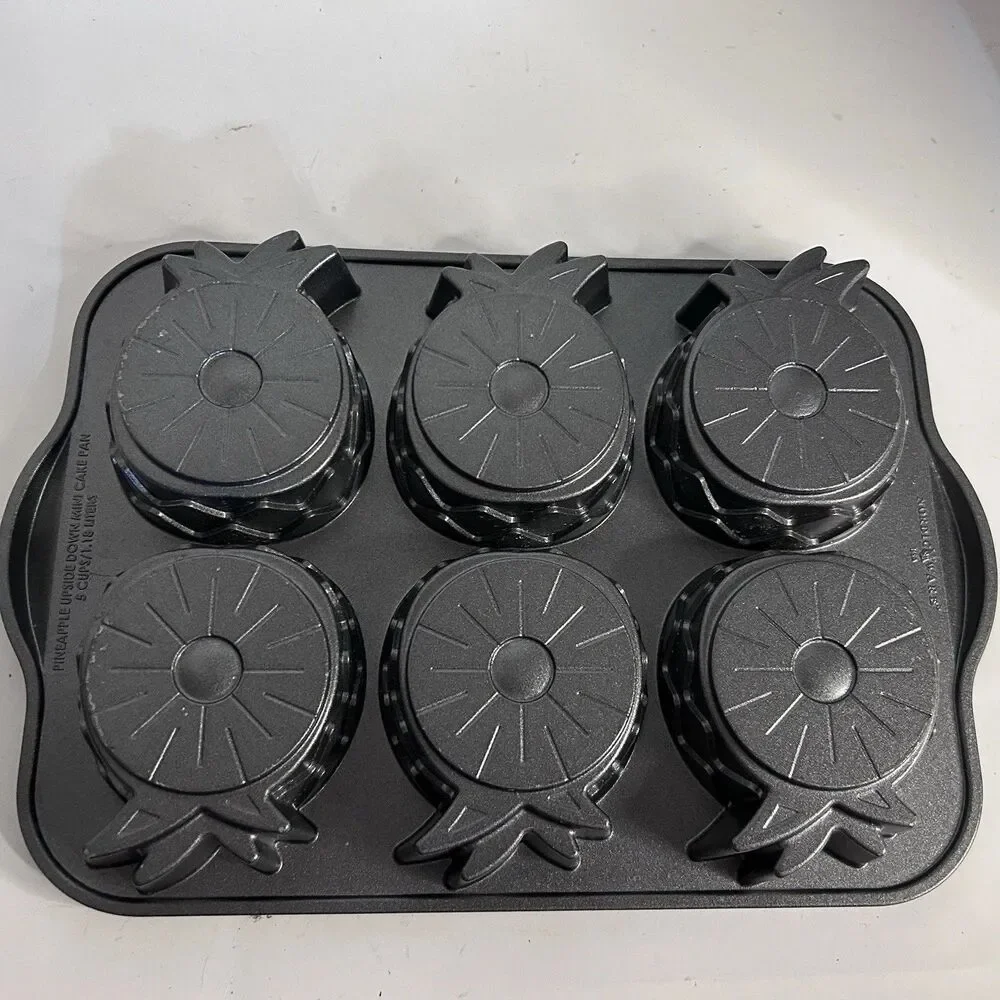 Nordic Ware Pineapple Upside Down 6 Mini Cake Pan. 5 Cups. USA